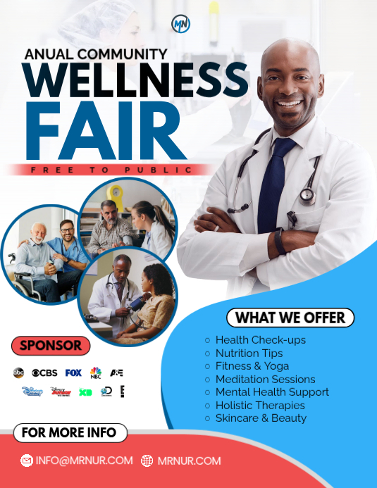 White Community Wellness Fair Flyer Template | PosterMyWall