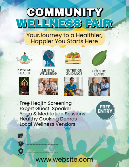 White Community Wellness Fair Flyer Template | PosterMyWall