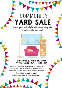 White Community Yard Sale A4 template