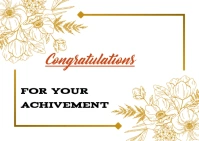 White  Congratulation Postcard template