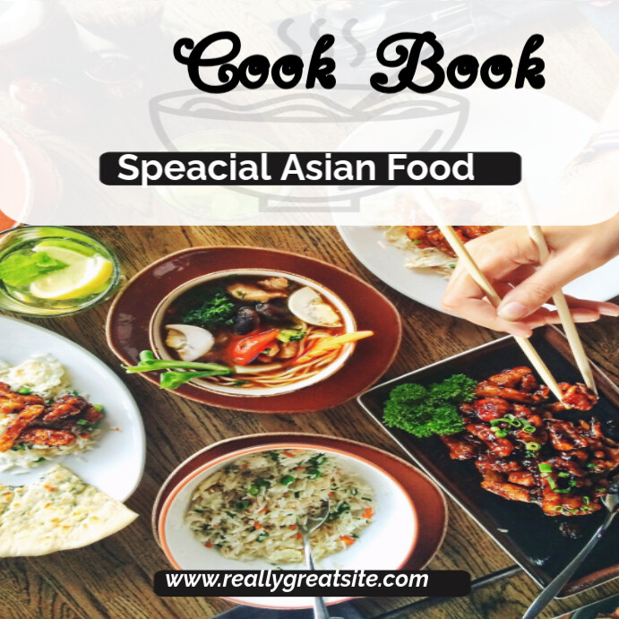 White  Cook Book Cover  Instagram Post template