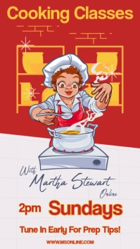 White  Cooking Classes Online Instagram Story Ad Digital Display (9:16) template