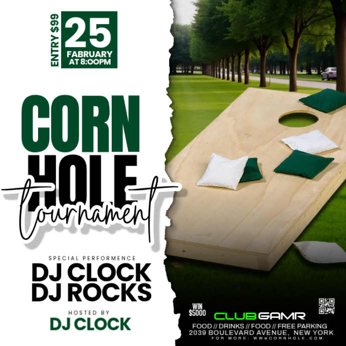 Copy of White Cornhole Tournament Instagram Post | PosterMyWall