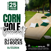 White Cornhole Tournament Instagram Post Instagram-opslag template