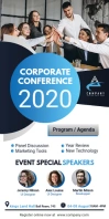 White Corporate Conference Roll Up Banner Sta template