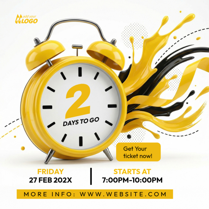 Countdown Week Post White Countdown Event Instagram Post Template | PosterMyWall