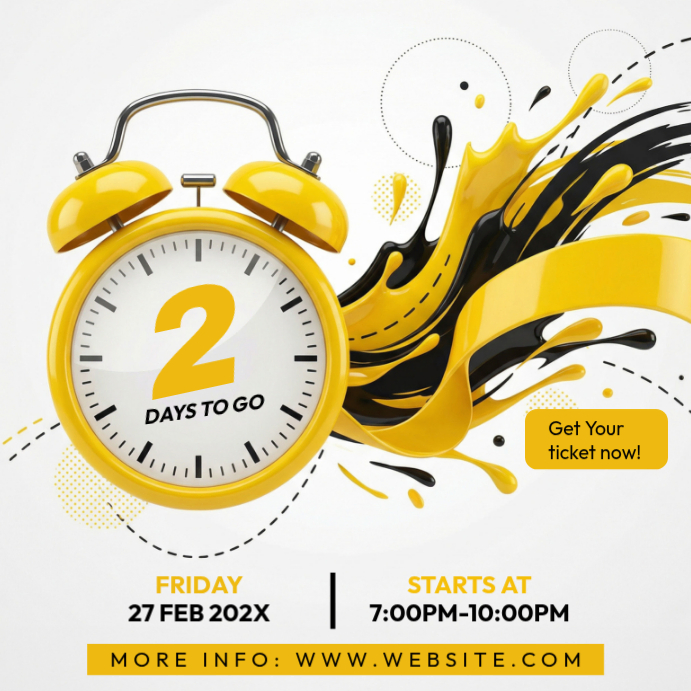 White Countdown Event Instagram Post Template | PosterMyWall