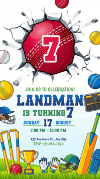 White Cricket Birthday Party Instagram Story Instagram-Story template