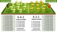 White Customizable Soccer Game Formation Template – Editable Match Day Tactics Design Digital Displa Affichage numérique (16:9)