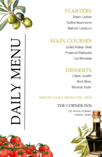 Blanco Daily Menu Wide Setengah Halaman Template