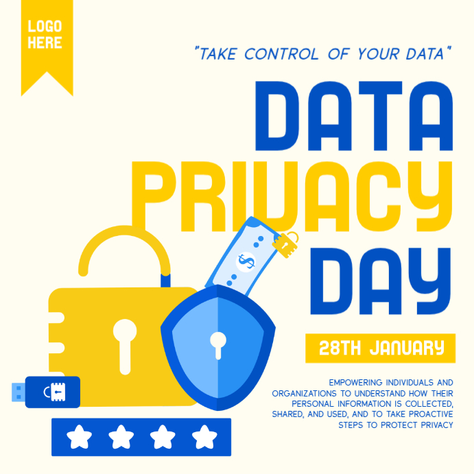 Copy of White Data Privacy Day Instagram Post | PosterMyWall