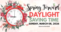 White Daylight Saving Time Facebook Shared Image template