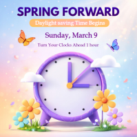 White Daylight Saving Time  Instagram Post template