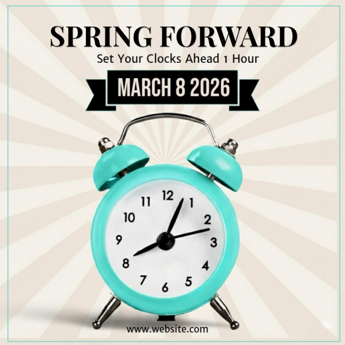 Copy of White Daylight Saving Time Reminder Instagram Post | PosterMyWall