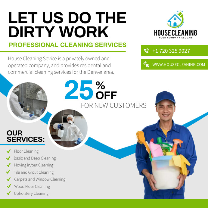 Clean Professional Add White Deep Cleaning Ad Instagram Image Template | PosterMyWall
