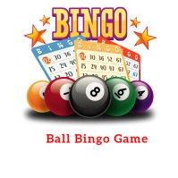 White  Digital Ball Bingo Game  Logo template