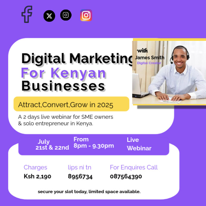 White Digital Marketing Brand  Square (1:1) template