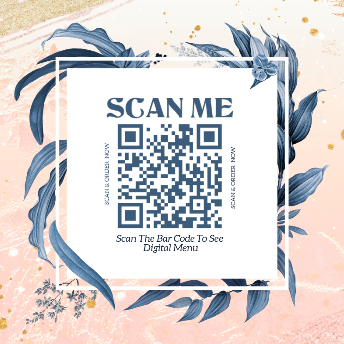 White Digital Menu QR Code Instagram Post Template | PosterMyWall