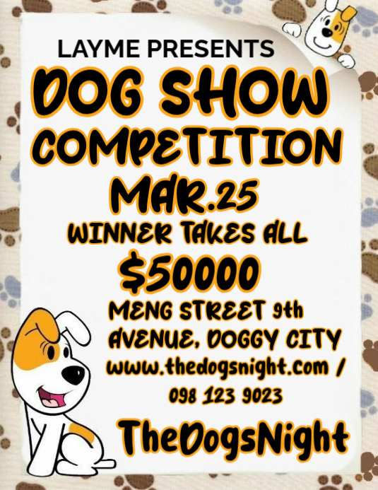Dog Show Competition Flyers Template | PosterMyWall