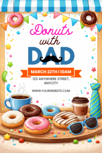 White Donuts With Dad Poster โปสเตอร์ template