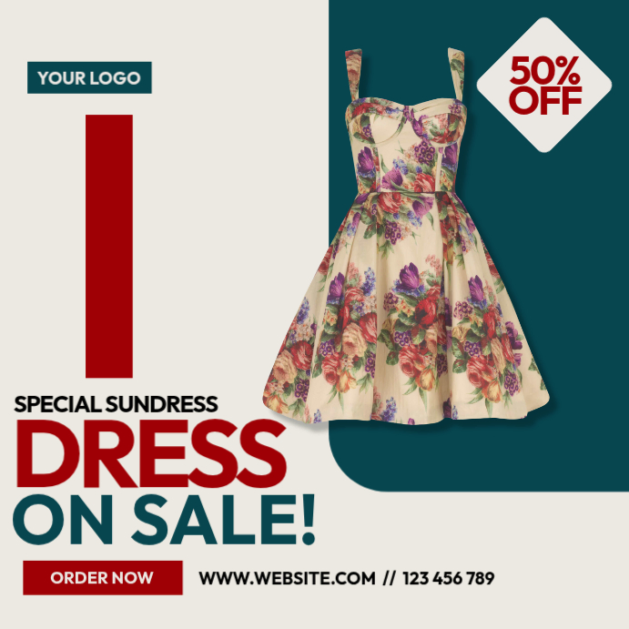 White Dress Sale Instagram Post Template | PosterMyWall