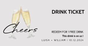 White Drink Ticket Facebook Shared Image Template