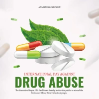 White  Drug Abuse Instagram Post template