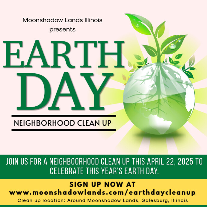 White  Earth Day Neighborhood Clean Up Instagram Post template