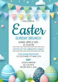 White Easter Brunch A5 template
