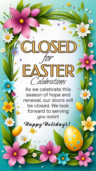 Easter Closure Announcement Template | PosterMyWall