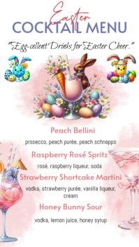White Easter Cocktail Menu Template Instagram Story