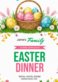 White Easter Dinner A5 template