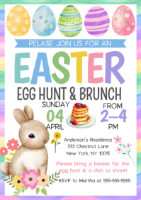 White Easter Egg Hunt A4 template