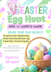White Easter Egg Hunt A4 template