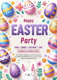 White Easter Egg Hunt  A6 template