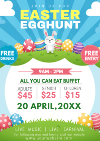 White  Easter Egg Hunt A6 template
