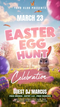 White Easter Egg Hunt Instagram Story Video template