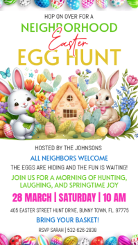White Easter Egg Hunt Invitation Instagram Story template