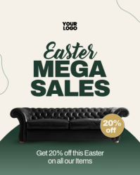 White Easter mega Sale Instagram Portrait template