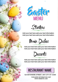 White Easter Menu | Editable menu template A4 Video
