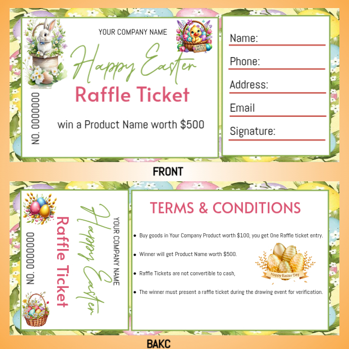 Copy of White Easter Raffle Entry Ticket Instagram Post | PosterMyWall