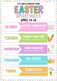 White Easter Spirit Week A4 template