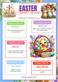 Putih School Spirit Week A6 Template