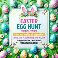 White Easteregghunt Instagram Post template