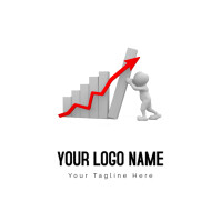 White  Economic Growth Businessperson Logo template