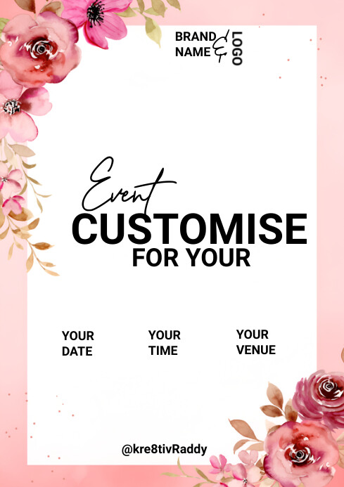 White Editable Event Card A4 Template | PosterMyWall