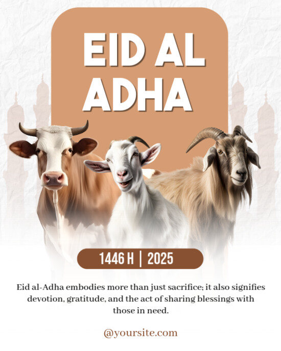 White  Eid Al Adha Instagram Portrait template