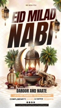 White Eid  Milad Ul Nabi Instagram Story template