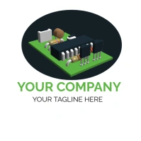 White  Electronic Component Logo template