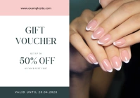 White Elegant Nail Salon Gift Voucher Gift Ce A5 template